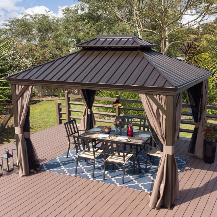 Bay Isle Home Dahlin 12 Ft. W x 10 Ft. D Aluminum Patio Gazebo